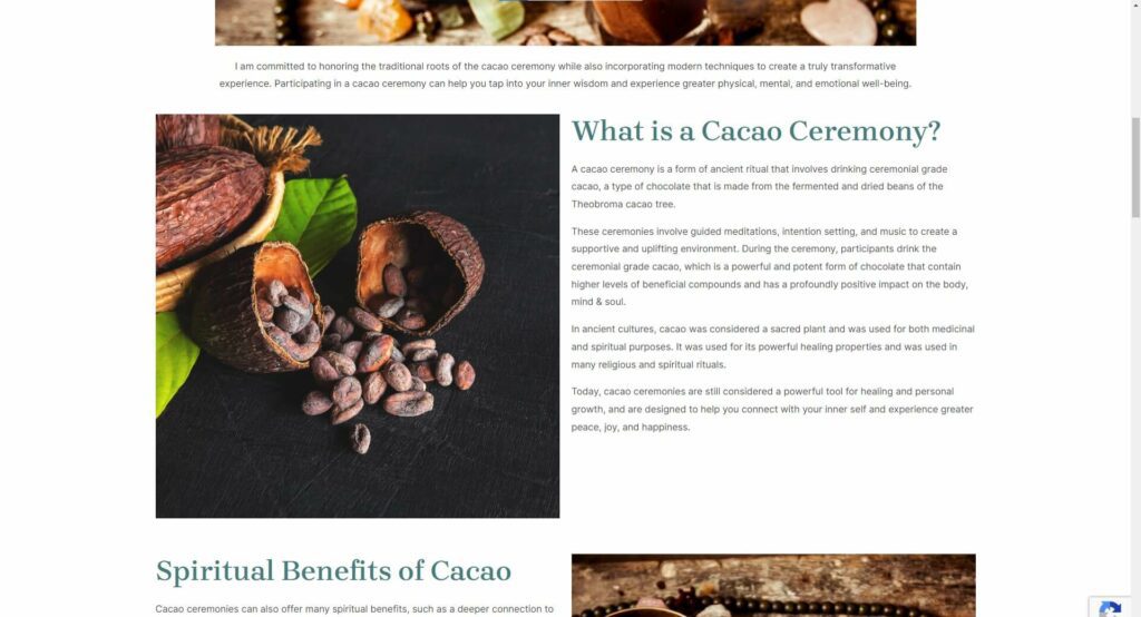 Lisa Cacao Ceremonies Page